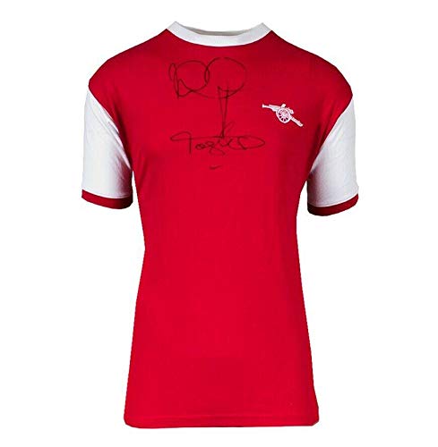 Ian Wright & Tony Adams Signed Retro Arsenal Shirt Autograph Jersey - Autographed Soccer Jerseys