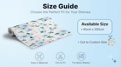 Image of Dribble (60cm X 500cm) Eva Shelf Liner Mat Roll, Non Slip Drawer & Cabinet Liner for Kitchen, Waterproof Oilproof Washable Fridge Mat, Anti Skid Multipurpose Mat (Spring Lavender Blue)