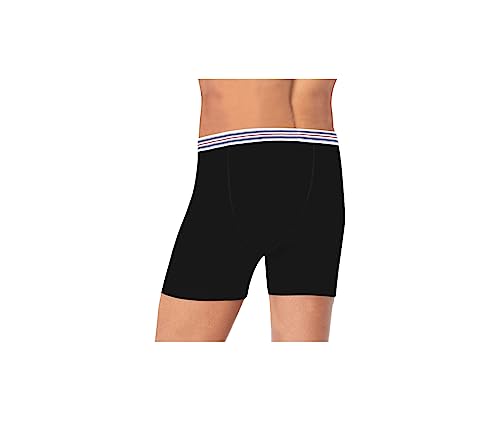 Image of Men's 100% Cotton Plus Size High Waist Regular Fit Solid Boxer Briefs Innerwear Long Trunks Full Underwear