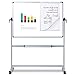 VIZ-PRO Double-Sided Magnetic Mobile Whiteboard, 72 x 40 Inches, Rolling Dry Erase Board Easel Stand on Wheels with Aluminium Frame for School Office Home