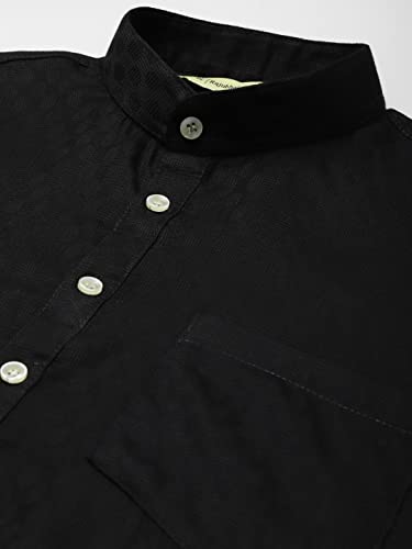 Image of Rajubhai Hargovindas Men's Pure Cotton Woven Design Half Sleeve Kurta