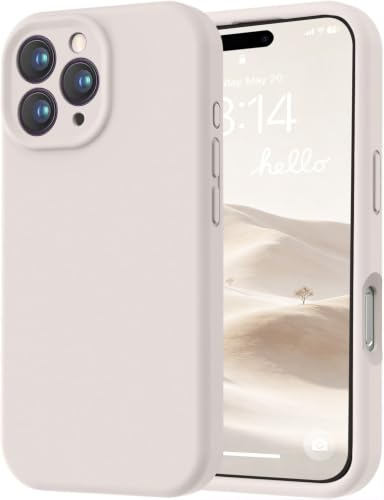 Image of LOVE 3000 Designed for iPhone 16 Pro Max Case, Premium Silicone with [Soft Anti-Scratch Microfiber Lining] Shockproof Protective Phone Case for Men Women Girls 6.9 inch, Stone