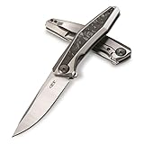 Zero Tolerance Sinkevich KVT Pocketknife; 3.4 Inch CPM 20CV Stainless Steel Blade, Bead Blasted and Machine Satin Finish, KVT Ball-Bearing System, Bead-Blasted Titanium Handle, Made in USA (0470)