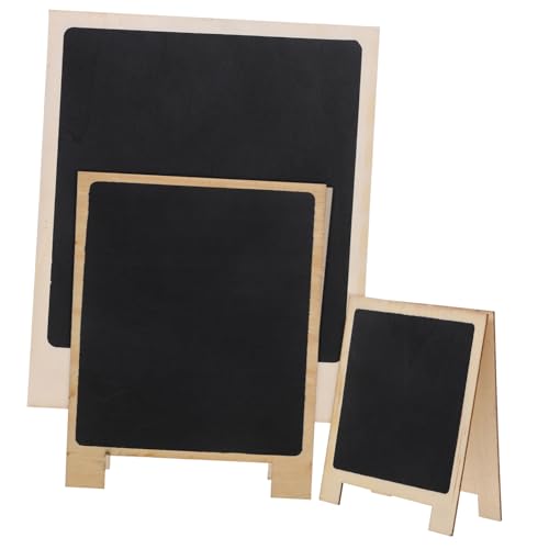 OSALADI 3 Piezas Mensaje De Escritorio Blackboard Tableros Forma Pizarra De Escritorio Bufé Fiesta Menú Notas Mini Letreros De Pizarra Comida Consejo Negro Madera