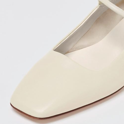 miss left Women Trendy Single Strap Buckle Square Toe Mary Janes Block Low Heel Comfy Daily Dress Pumps Size 4-16 US4