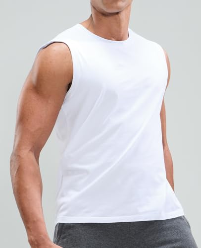 MIER Men's Tank Tops Cotton Sleeveless Muscle Shirts for Workout Running Athletic Gym Lounge Casual, Breathable2