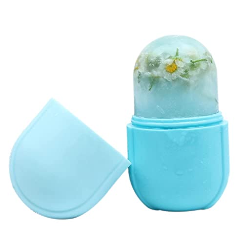 Ice Roller for Face and Eye, Upgrated Ice Facial Roller,Facial Beauty Ice Roller Skin Care Tools, Ice Facial Cube, Gua Sha Face Massage, Silicone Ice Mold for Face Massager Beauty (Blue)