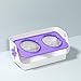 Leefasy Dog Bowls Cat Feeding Bowls Raised Food Dispenser Water Drinking Dish for Indoor Guard with Rack Pet Feeder Waterer, Purple