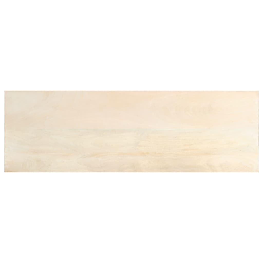 Mesa consola de 110 x 35 x 77 cm, madera maciza de mango, mesa auxiliar clásica con líneas curvas, elegante mesa de pasillo de madera de mango resistente para salón y vestíbulo