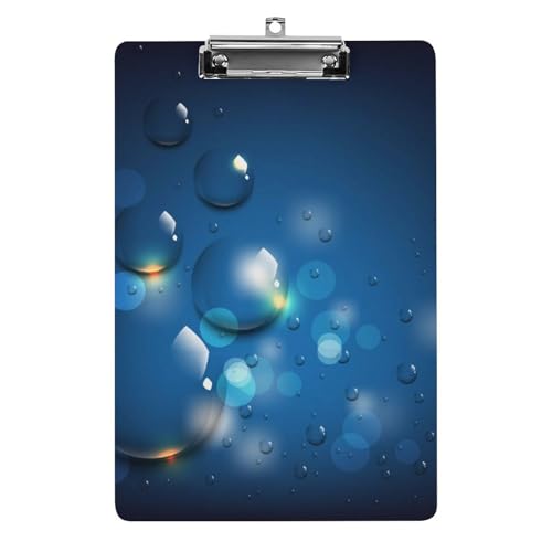 Porte-bloc A4 goutte d'eau bleue idéal en classe et au restaurant