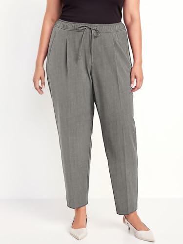 Women Billie Straight Pockets Elastic Drawstring High Waisted Trouser Pleated Pant4