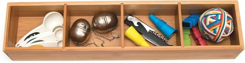Image of Lipper International Bamboo Drawer Organizer with 3 Removable Dividers, Brown