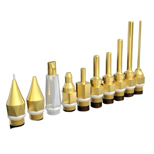 MKHQST Pistola Silicona Caliente, Boquilla reemplazable for Pistola de Pegamento termofusible de 11 mm, Boquilla Fina/Larga de Calibre pequeño de 40/50/70 mm para Reparaciones(Full set10/PCS)