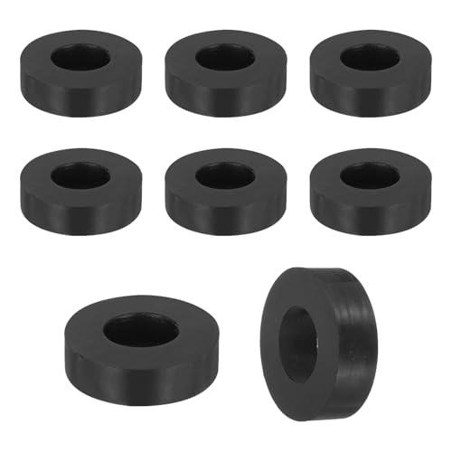 uxcell 18Pcs Thick Rubber Spacer, 2 Inch OD x 1 Inch ID x 19/32 Inch Thickness Black Round Rubber Bushings Anti Vibration Flat Washers for Home Industrial Machinery(50 x 25 x 15mm)