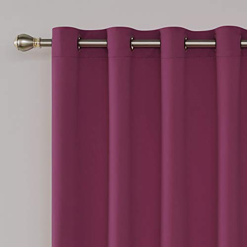 Image of Deconovo Grommet Top Window Curtains Room Darkening Wide Curtains for