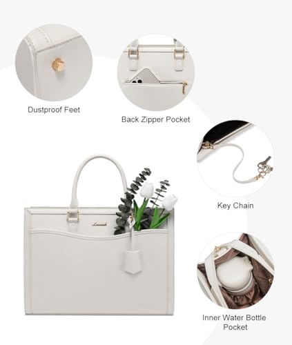 Image of LOVEVOOK Laptop Tote Bag for Women, Office Work Bag Briefcase fit for Laptop, Large Capacity Teacher Bag Handbag
