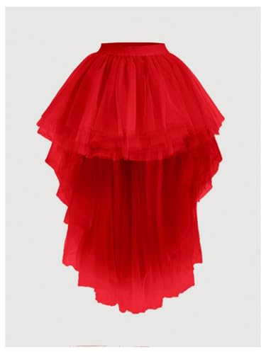 SHENHE Women's High Low Tulle Skirt Mesh Tutu Asymmetrical Party Festival Maxi Skirt2