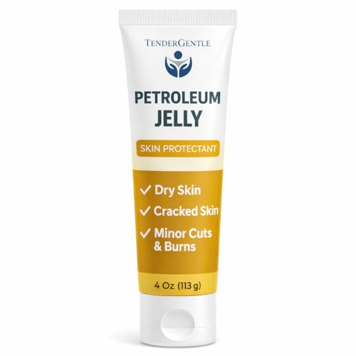 White Petroleum Jelly for Baby and Adults - 4 oz of Petrolatum Ointment Skin Protectant - Good for Dry and Cracked Skin and Minor Scrapes Cuts and Burns