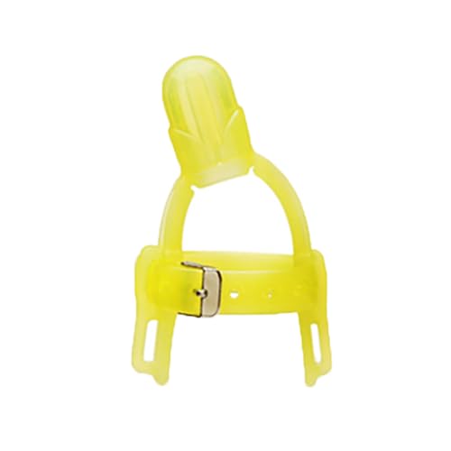 Mrisata Silicone Adjustable Thumb Finger Protector Biting Teether for Babies Infant Safe Chewing Aid Yellow Transparent 20mm (Yellow)