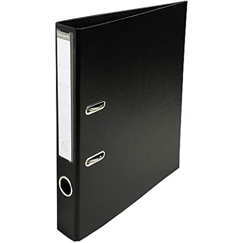 Exacompta - Ref 53541E - Prem'Touch PVC Lever Arch File - 320 x 290mm in Size, 2 Rings, Can Hold A4 Documents, 50mm Spine, 55mm Rings, FSC-Certified - Black Cover Cover