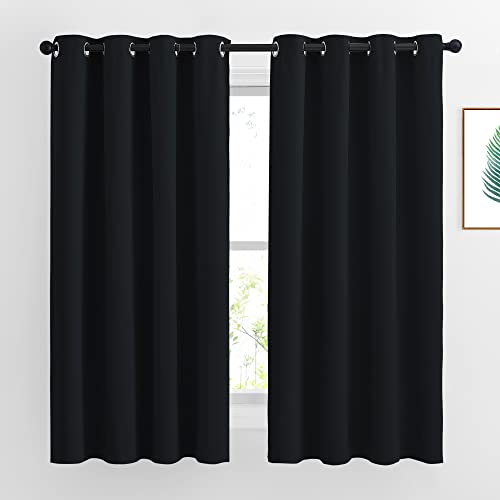 NICETOWN Blackout Curtains 63 inch Length 2 Panels Burg - Easy Care Solid Thermal Curtains Grommet...
