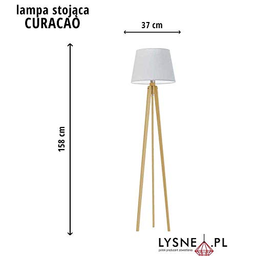 Lampada a stelo CURACAO paralume Ecru telaio in