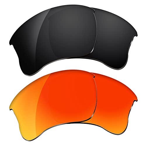 Image of Dynamix Polarized Replacement Lenses for Oakley Flak Jacket XLJ | Easy to Install | Fit Perfectly | Solid Black + Fire Red