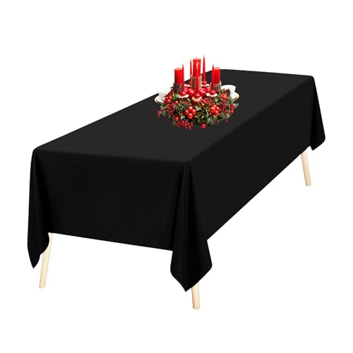 Nappe rectangulaire en polyester noir de 130 g/m² pour table de restaurant et buffet