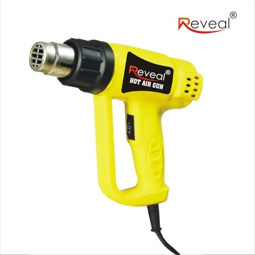 Image of 2000W Hot Air Heat Gun, 2-Mode Adjustable Temperature, Heavy-Duty, Red, for Shrink Wrapping, Paint Removal and Soldering (YELLOW)