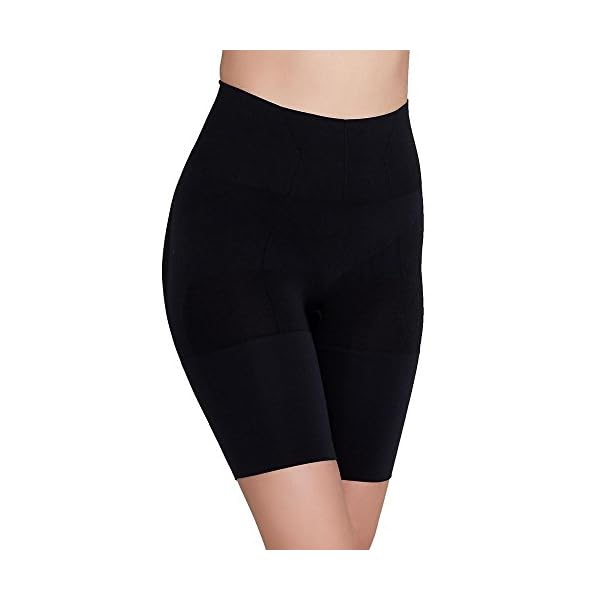 ASSETS Red Hot Label by SPANX Flat Out Flawless Extra Firm Control Mid-Thigh Shaper, L, Black