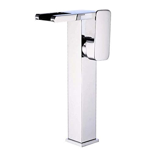 Robinet de salle de bain à LED cascade : mitigeur de lavabo haut en bronze pur