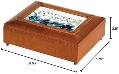 Cottage Garden She Will Not Fail Woodgrain Finish Jewelry Box image 4