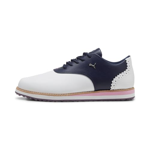 PUMA Women's Avant Golf Shoes, White-deep Navy, 7.5