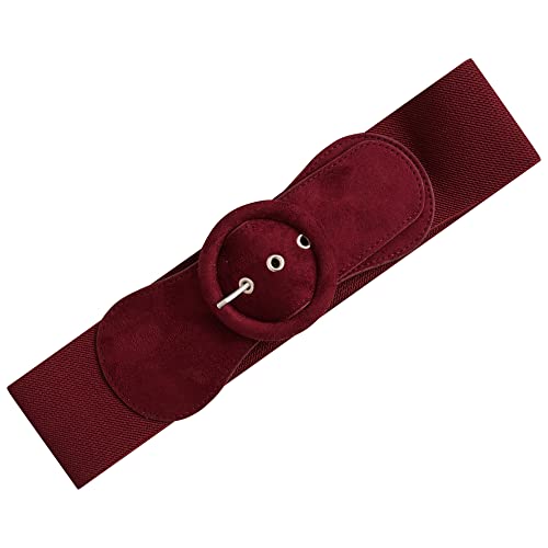 Ro Rox 1950er Jahre Rockabilly Vintage-Stil Retro Gürtel - Burgund (M)
