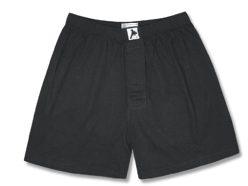Mens Solid BLACK Color BOXER 100% Knit Cotton Shorts