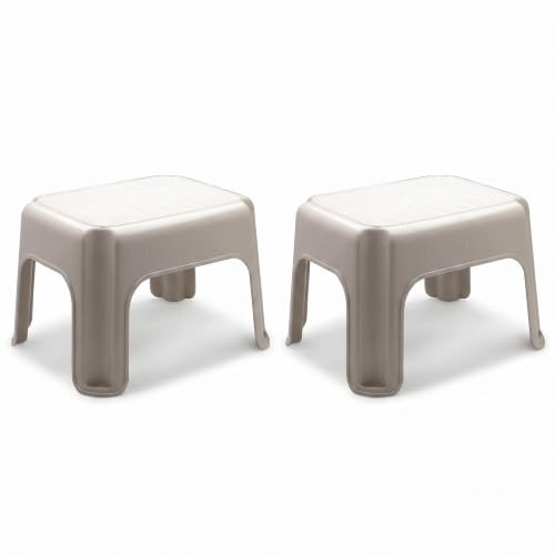 Image of Rubbermaid 2 Pack Lightweight Slip Resistant Roughneck Tough Step Stool, Tan