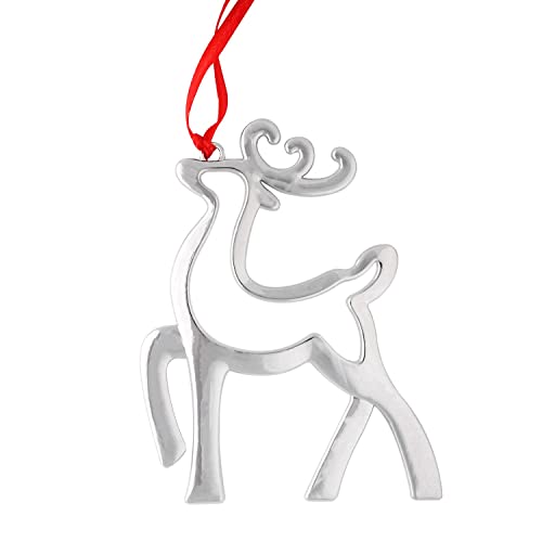 Set Of 6 Christmas Hanging Ornaments,Silver Christmas Ornament For Xmas Tree Decor, Reindeer Christmas Tree Ornament Gift Holiday Party Supplies (6, Reindeer) #TOP2