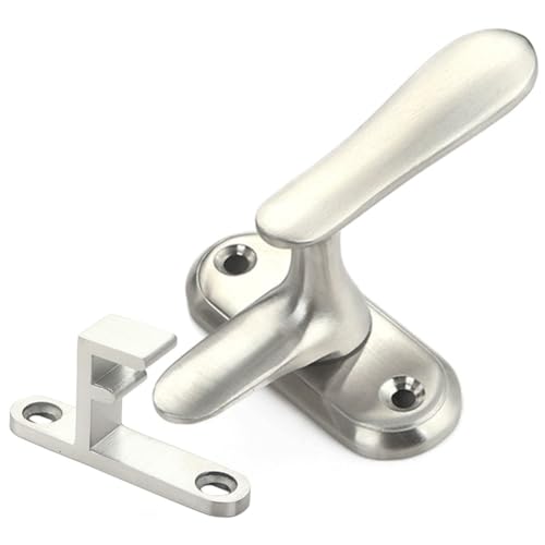 Gdfnmogo Cerrojo de puerta de acero inoxidable para puertas abatibles de madera, accesorios antioxidantes de grado 304 para puerta de baño y escape de incendios, mango ovalado con pre-pun(L)