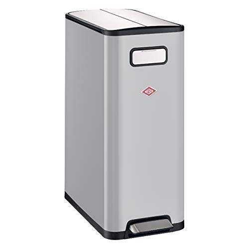 WESCO ペダル式ゴミ箱 クールグレー サイズ:27.5×53.2×H66.1cm ダブルオープン セパレートペダルビン 381511-76