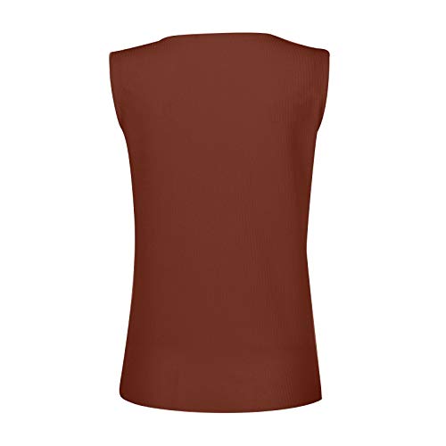 Ribbed Tank Tops For Women Plus Size V Neck Tank Tops Slim Fitted Tops Summer Sleeveless Tshirts Casual Basic Cami Tanks A-Khaki #TOP1
