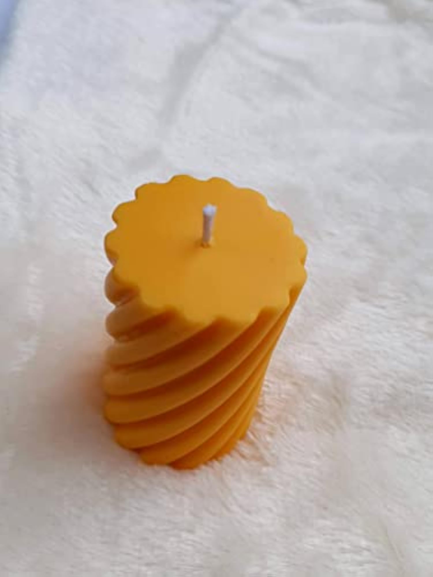 Scented Twisted Candle, Premium Soy Wax, Yellow
