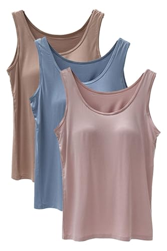 Tank Tops for Women Basic Camisole with Built in Bra