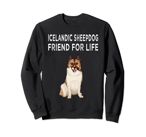 Icelandic Sheepdog Friend For Life Dog Friendship Sweatshirt, Black