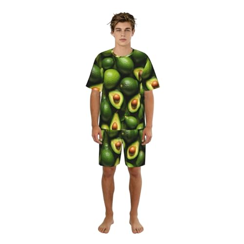 Ensemble de pyjama court homme motif avocat idéal pour vos moments de détente