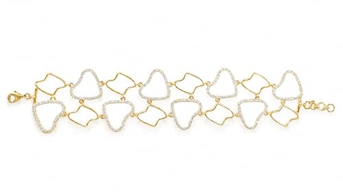Image of Irregular Link Statement Bracelet | 18K Gold Toned High-Fashion Wristwear | Waterproof Daily Wear Old Money Style Bracelet for Her