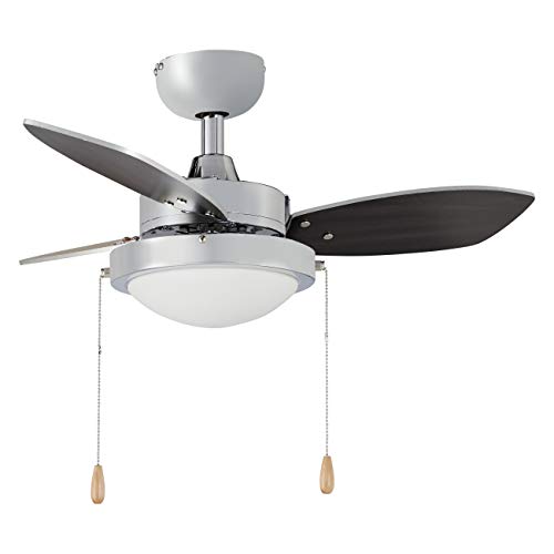 Amazon Basics 30-Inch Ceiling Fan - Includes Integrated Dimmable LED Light Kit - Three Reversible Blades, Chrome Finish Amazon Basics 30-Inch Ceiling Fan - Includes Integrated Dimmable LED Light Kit - Three Reversible Blades, Chrome Finish