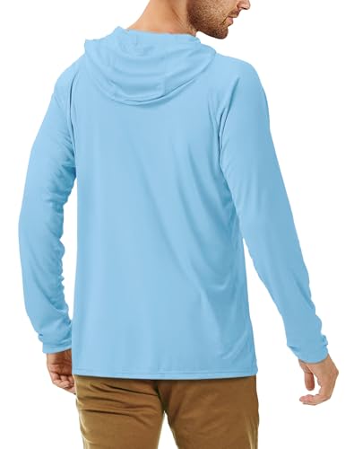 Image of Roadbox Mens Fishing Sun Hoodie, Long Sleeve UPF 50+ UV Protection Shirts