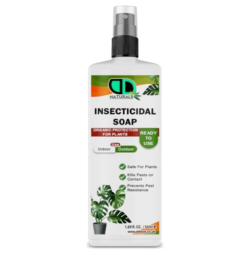 DD Teck 100% Natural Insecticidal Soap Insecticidal Soap for Plants Organic & Biodegradable Formula Kills Aphids Mites & Thrips Eco-Friendly & Non-Toxic (50ml Spray)
