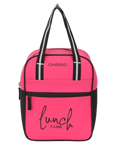 Image of Durable & Lightweight Lunch Bag | Trendy Water-Resistant Tiffin Bag & Meal Holder for Office, School, Travel & Picnic, Stylish, Insulated Design for Men, Women & Kids (Pink)