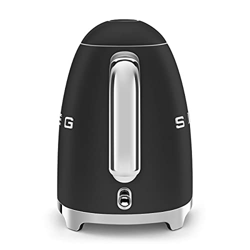 Image of SMEG KLF03 Electric Kettle 1.7L (7 Cup), Retro Hot Water Boiler for Tea & Coffee, Fast Boiling, Auto Shut-Off, Soft Open Lid, 360 Swivel Base Countertop Kettle - Matte Black